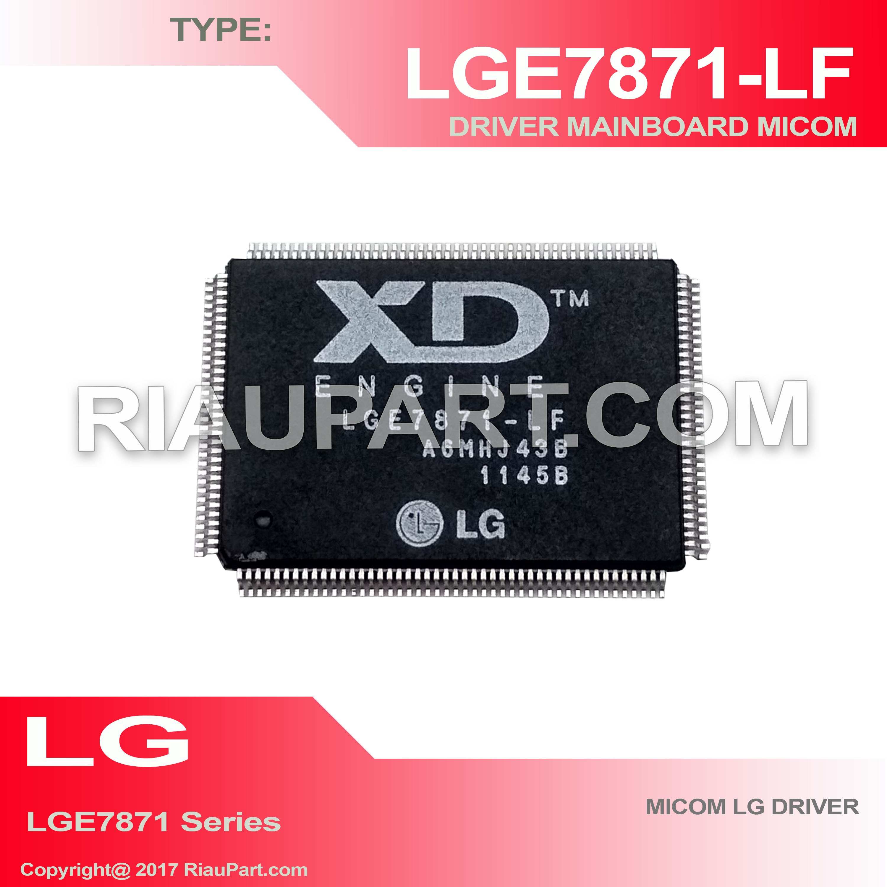 ORIGINAL IC MICOM XD ENGINE LGE7871-LF 1154B LG MAINBOARD DRIVER