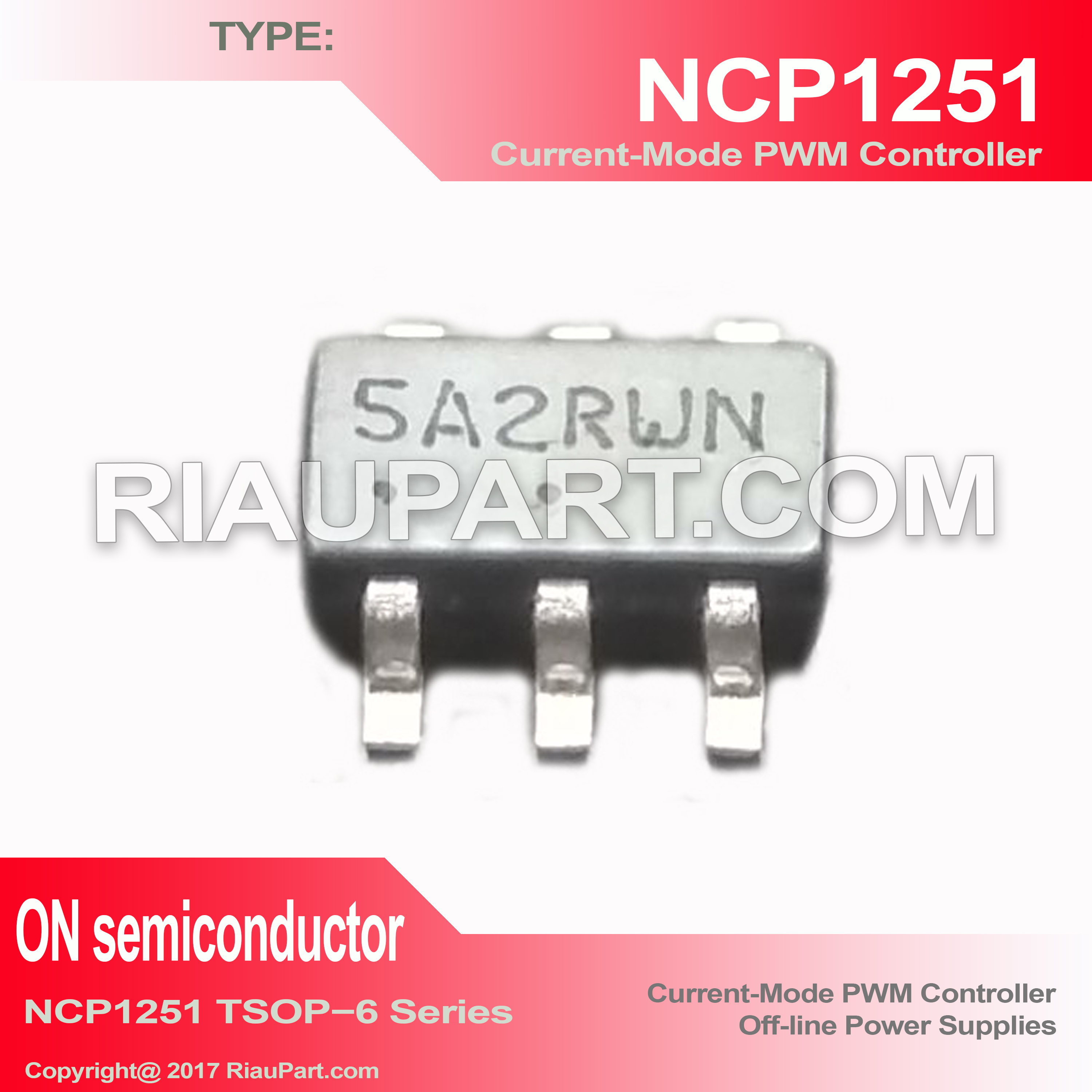 IC SMD CONTROLLER NCP1251A - NCP1251 - 1251 ORIGINAL
