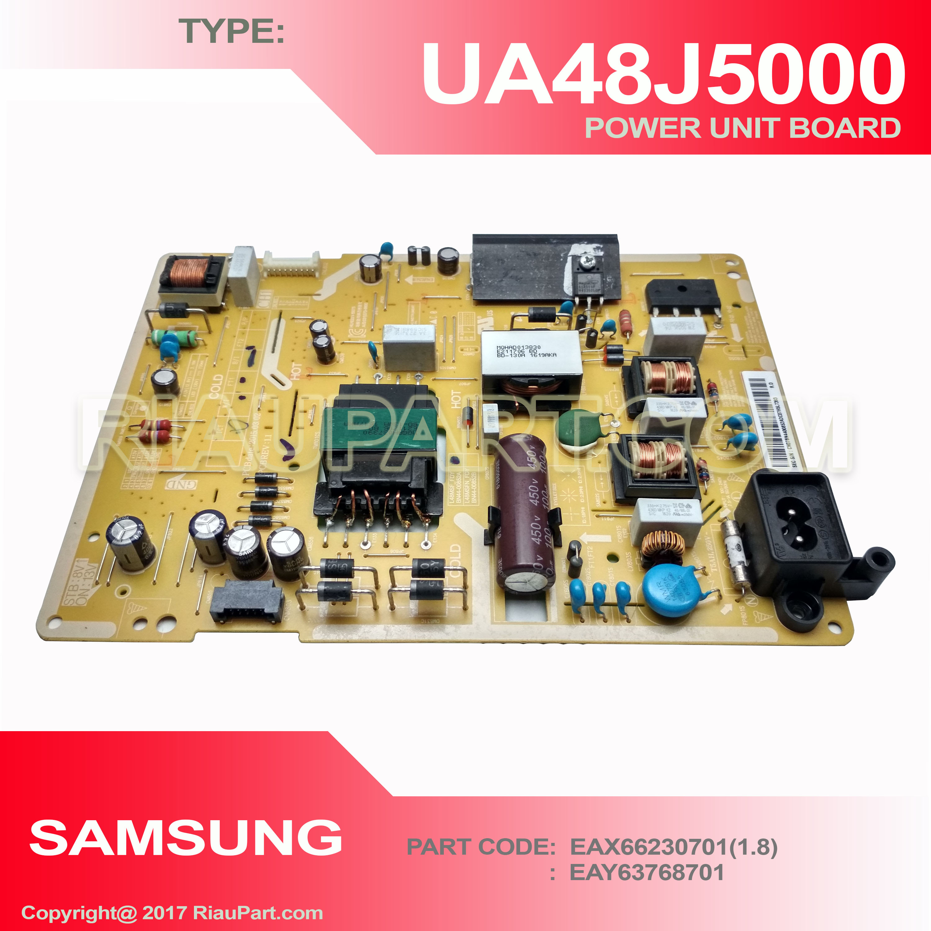 POWER SUPPLY REGULATOR TV LED SAMSUNG UA48J5000 48J5000 EAY63768701 EAX66230701(1.8)